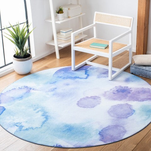 Safavieh Paint Brush PTB120 Blue / Lavender Machine Washable Area Rug Room Scene Feature