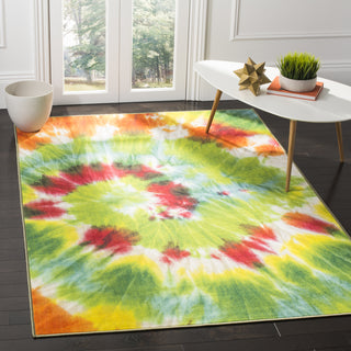 Safavieh Paint Brush PTB125 Green / Orange Machine Washable Area Rug