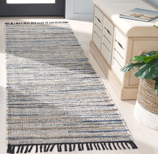 Safavieh Rag Rug RAR301L Light Blue / Black Area Room Scene