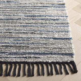Safavieh Rag Rug RAR301L Light Blue / Black Area Detail
