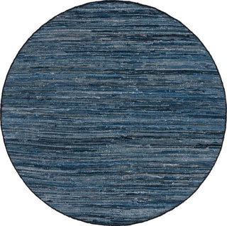 Safavieh Rag Rug RAR301M Blue / Black Area Round