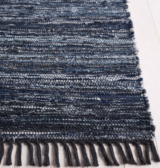 Safavieh Rag Rug RAR301N Navy / Black Area Detail