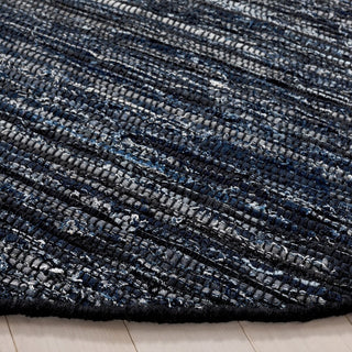 Safavieh Rag Rug RAR301N Navy / Black Area Detail