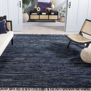 Safavieh Rag Rug RAR301N Navy / Black Area Room Scene Feature