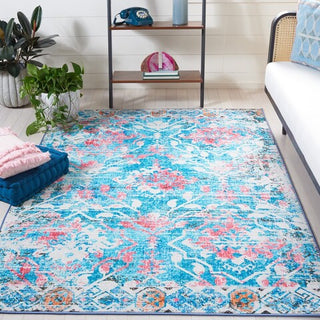 Safavieh Riviera RIV117 Light Blue / Pink Machine Washable Area Rug