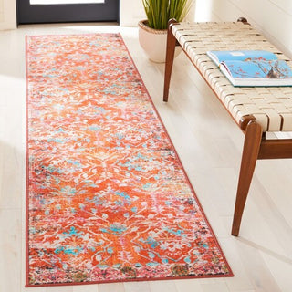 Safavieh Riviera RIV117 Orange / Light Blue Machine Washable Area Rug