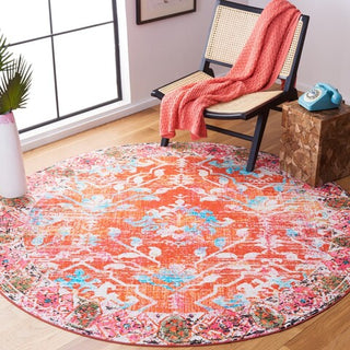 Safavieh Riviera RIV117 Orange / Light Blue Machine Washable Area Rug