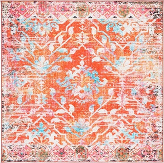 Safavieh Riviera RIV117 Orange / Light Blue Machine Washable Area Rug