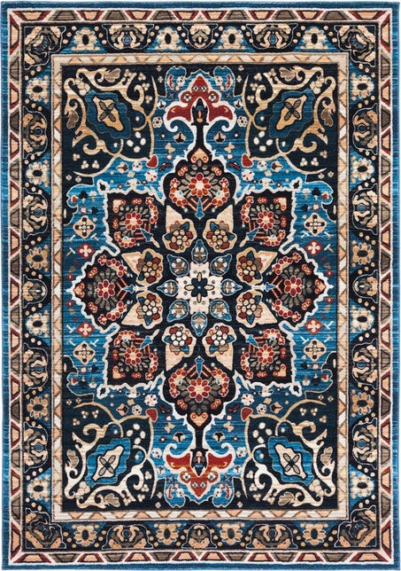 Safavieh Riviera RIV155 Blue / Black Machine Washable Area Rug