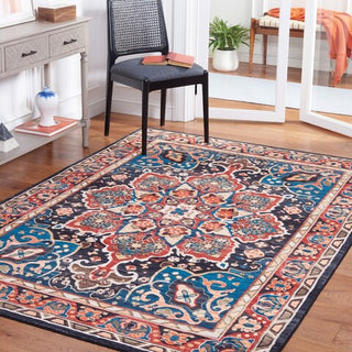 Safavieh Riviera RIV155 Red / Navy Machine Washable Area Rug