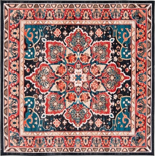 Safavieh Riviera RIV155 Red / Navy Machine Washable Area Rug