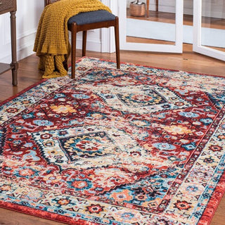 Safavieh Riviera RIV157 Red / Blue Machine Washable Area Rug