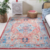 Safavieh Riviera RIV182 Light Blue / Red Machine Washable Area Rug