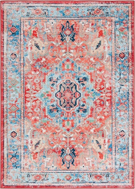 Safavieh Riviera RIV182 Light Blue / Red Machine Washable Area Rug