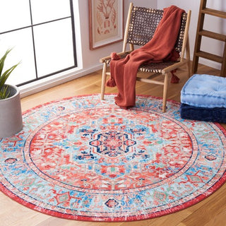 Safavieh Riviera RIV182 Light Blue / Red Machine Washable Area Rug