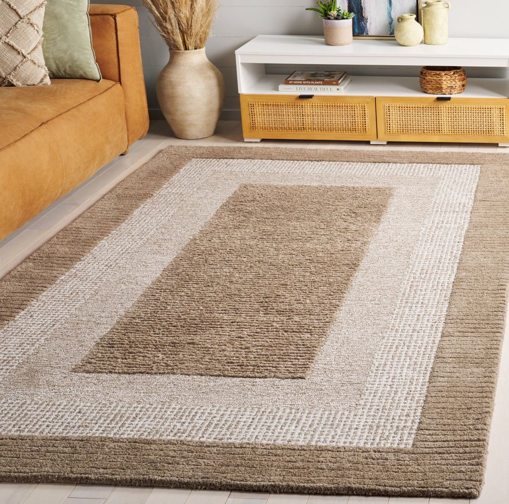 Safavieh Renewal RNW806T Brown / Ivory Area Rug Room Scene Feature