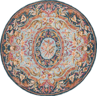 Safavieh Savonnerie SAV301N Navy / Pink Area Rug Round