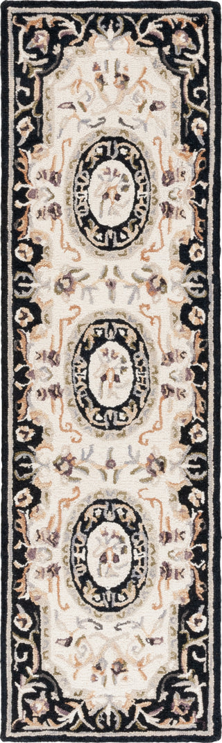 Safavieh Savonnerie SAV301Z Ivory / Black Area Rug Runner