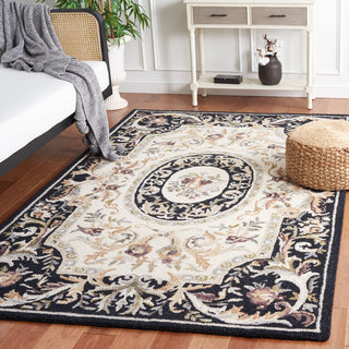 Safavieh Savonnerie SAV301Z Ivory / Black Area Rug Room Scene Feature