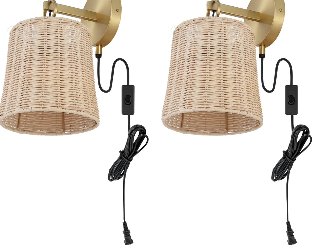 Safavieh Ciaran SCN4080A Natural / Brass Lamp main image
