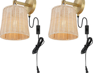 Safavieh Ciaran SCN4080A Natural / Brass Lamp Main On