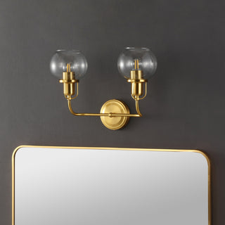Safavieh Fenris SCN4082A Brass / Clear Lamp Room Scene Off Feature
