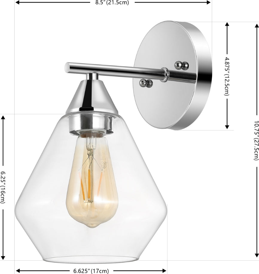 Safavieh Lyona SCN4133B Chrome / Clear Lamp main image