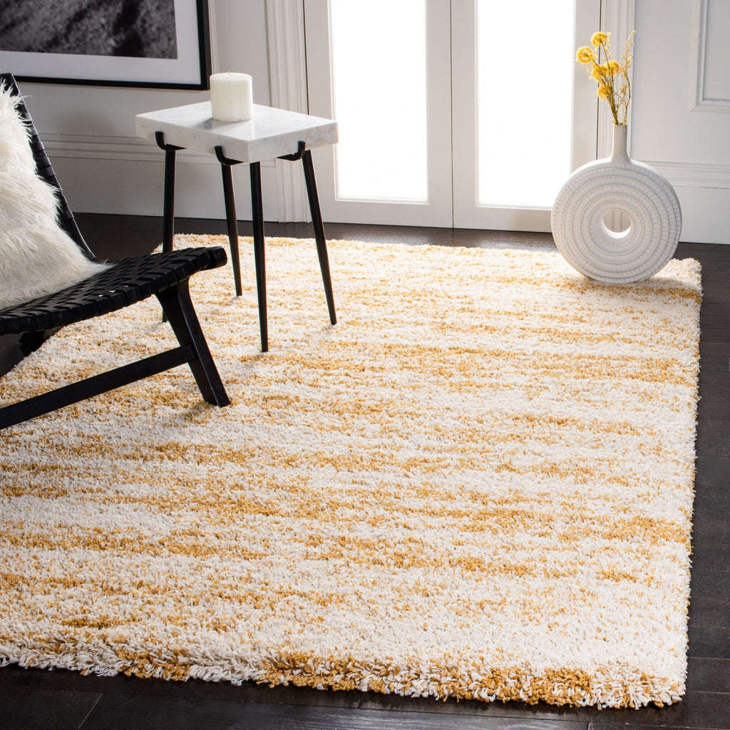 Safavieh Hudson Shag SGH206D Ivory / Gold Area Rug Room Scene Feature