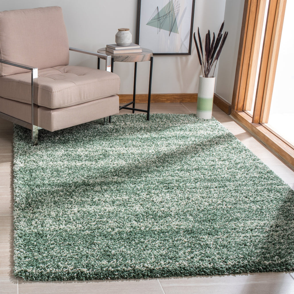 Safavieh Hudson Shag SGH295E Green / Ivory Area Rug Room Scene Feature