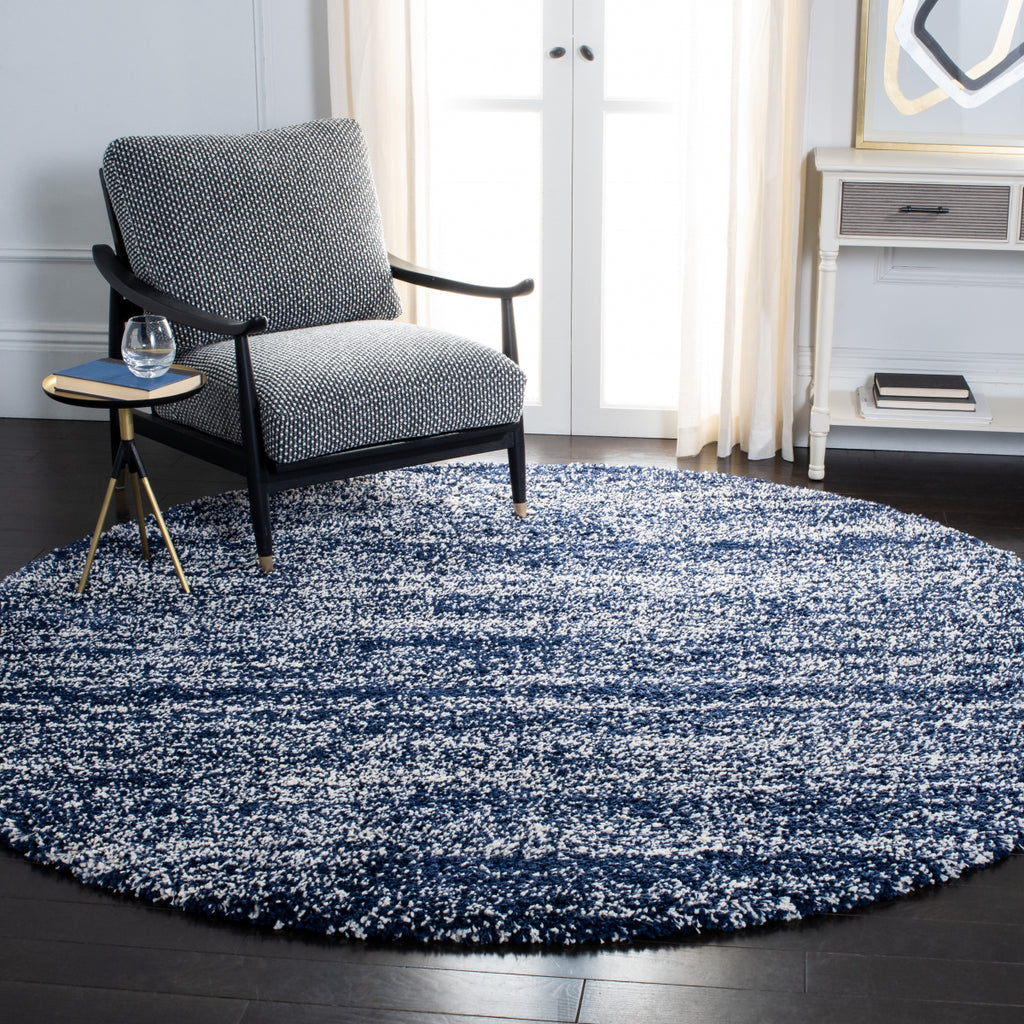 Safavieh Hudson Shag SGH295N Navy / Ivory Area Rug Room Scene Feature