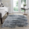 Safavieh Sheep Skin SHS121 Steel Blue Area Rug Room Scene