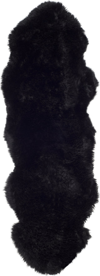 Safavieh Sheep Skin SHS121 Midnight Black Area Rug 
