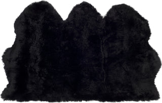 Safavieh Sheep Skin SHS121 Midnight Black Area Rug Main