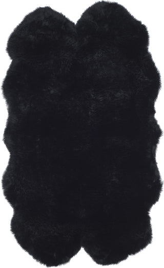 Safavieh Sheep Skin SHS121 Midnight Black Area Rug Main
