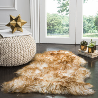 Safavieh Sheep Skin SHS121 Off White / Coco Brown Area Rug Room Scene