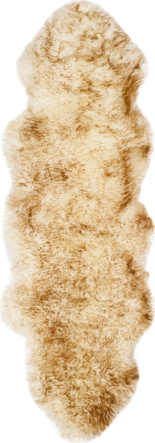 Safavieh Sheep Skin SHS121 Off White / Coco Brown Area Rug 