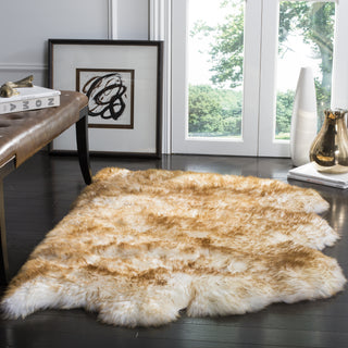 Safavieh Sheep Skin SHS121 Off White / Coco Brown Area Rug Room Scene
