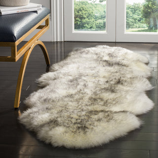 Safavieh Sheep Skin SHS121 Ivory / Smoke Grey Area Rug Room Scene