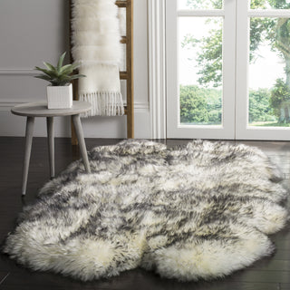 Safavieh Sheep Skin SHS121 Ivory / Smoke Grey Area Rug Room Scene
