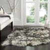 Safavieh Sheep Skin SHS121 Ivory / Dark Charcoal Area Rug Room Scene