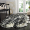 Safavieh Sheep Skin SHS121 Ivory / Dark Charcoal Area Rug Room Scene