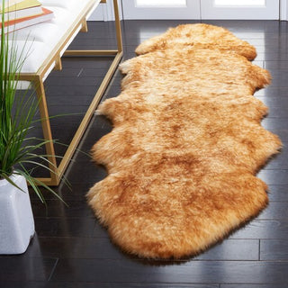 Safavieh Sheep Skin SHS121 Champagne / Copper Brown Area Rug