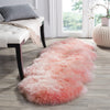 Safavieh Sheep Skin SHS121 Solid Pink Area Rug Room Scene
