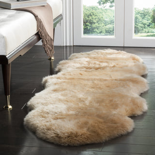 Safavieh Sheep Skin SHS121 Natural Beige Area Rug Room Scene