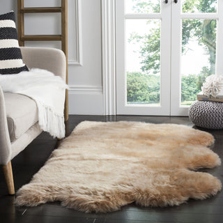 Safavieh Sheep Skin SHS121 Natural Beige Area Rug Room Scene