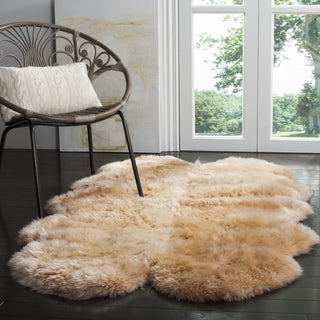 Safavieh Sheep Skin SHS121 Natural Beige Area Rug Room Scene
