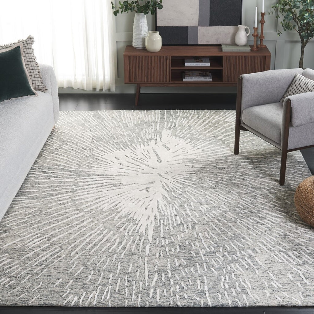 Safavieh Soho SOH275F Grey / Ivory Area Rug Room Scene Feature