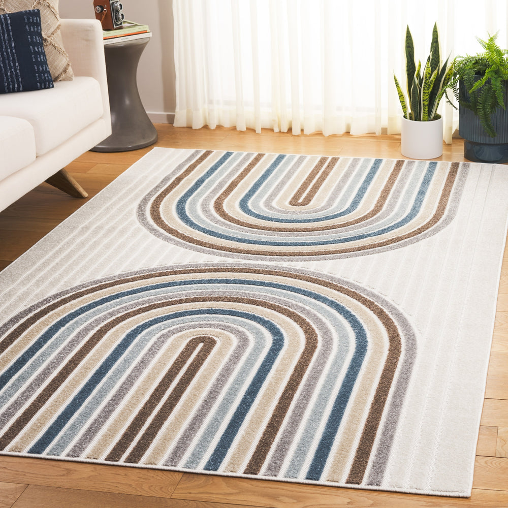 Safavieh Stella STA116A Ivory / Brown Blue Area Rug Room Scene Feature