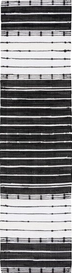 Safavieh Striped Kilim STK202Z Black / Ivory Area Rug Runner