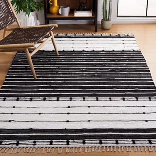 Safavieh Striped Kilim STK202Z Black / Ivory Area Rug Room Scene